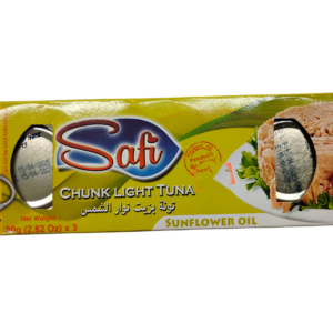 Safi Thon Pale en Morceaux Huile de Tournesol 3*80g