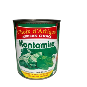 African Choice Kontomire Taro Leaves in Brine 800g